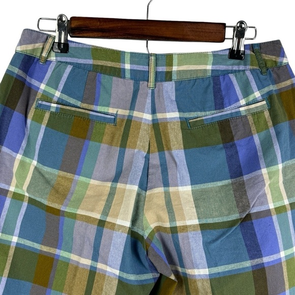 Merona Plaid Bermuda Shorts Women's 6 Blue Green Purple - Picture 4 of 7